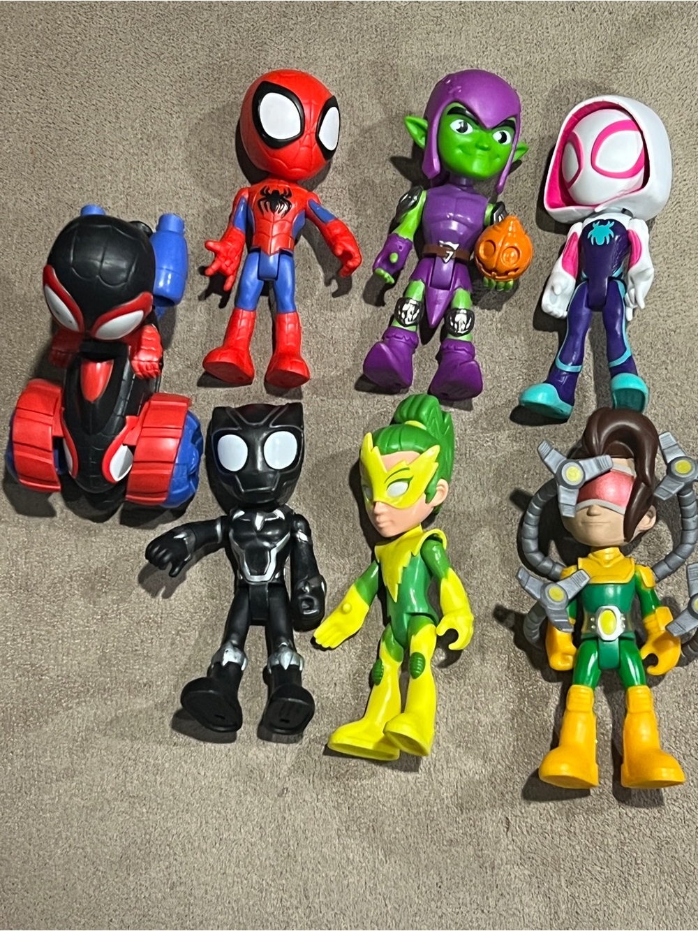 Marvel Spider-Man Spidey & friends Figures Lot of 7 Goblin Electro Doc ock